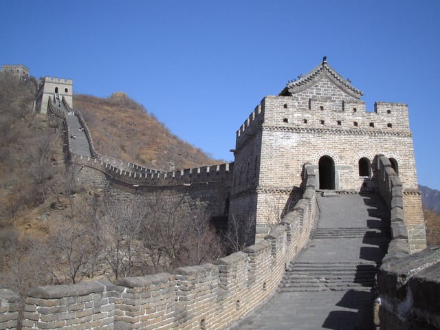 The Great Wall of China: Although the rammed earth walls of the ancient Warring States were combined into a unified wall under the Qin and Han dynasties, the vast majority of the brick and stone Great Wall seen today is a product of the Ming dynasty.