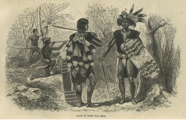 Dayak, the main indigenous people in the island, were feared for their headhunting practices.
