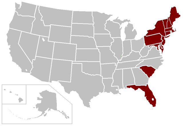 States with Friendly's locations