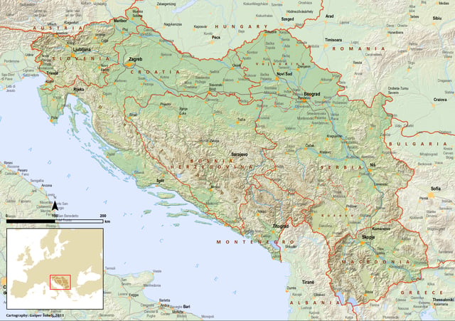 A general map of Yugoslavia