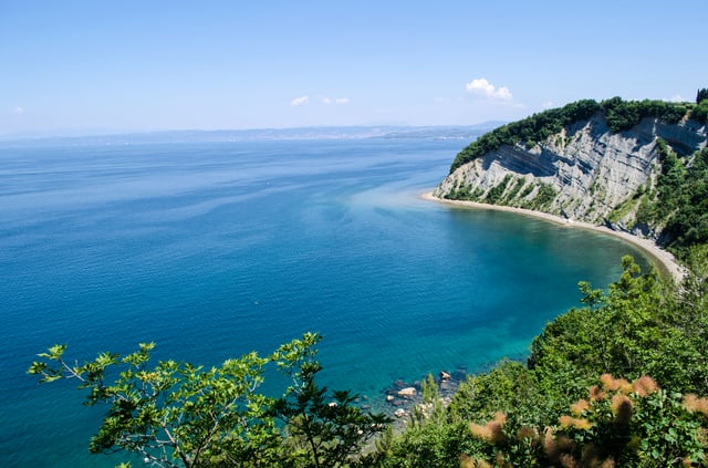 Slovenian coast with cliffs