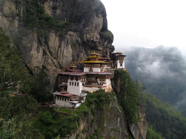 The Taktsang Monastery, Bhutan, also known as the "Tiger's Nest"