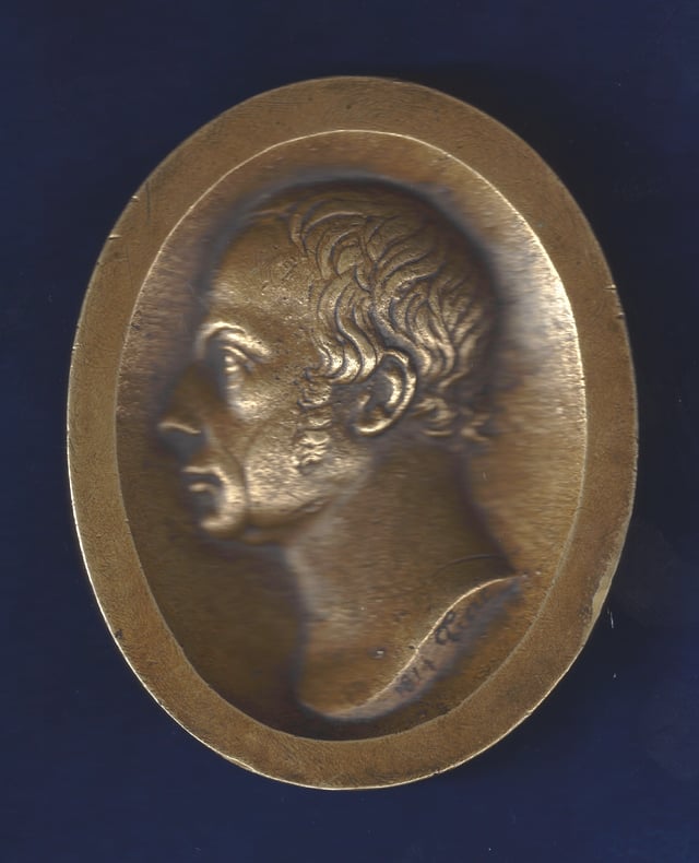 Medallion of Francis I, the first Emperor of Austria, designed by Philipp Jakob Treu in Basel, Switzerland on 13 January 1814. This was the date in the War of the Sixth Coalition when the allied monarchs of Russia, Austria and Prussia crossed the Rhine at Basel on their way to fight Napoleon in France.