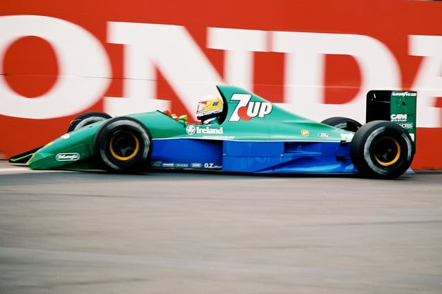 7 Up sponsored the Jordan Formula One team in their first year, the 1991 season.