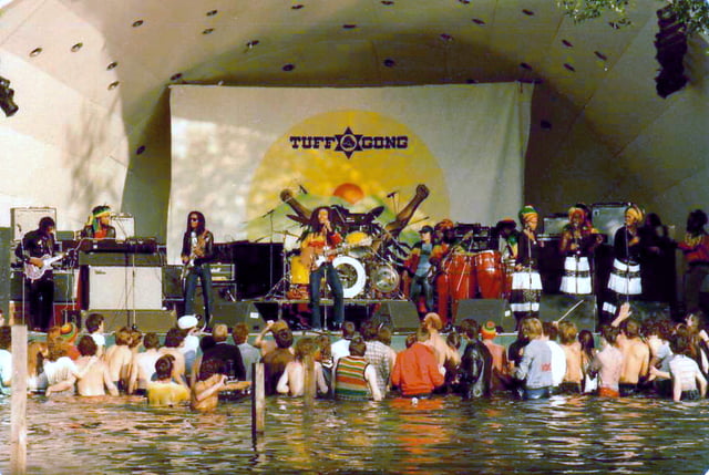 Bob Marley & the Wailers live at Crystal Palace Park in south-east London, during the Uprising Tour