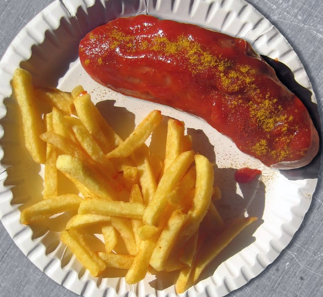 Currywurst and fries, Germany