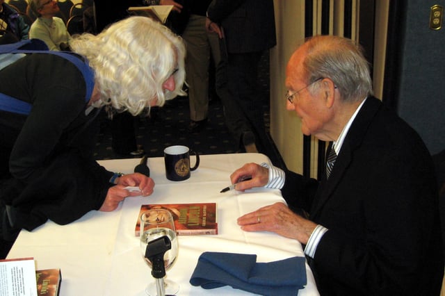 George McGovern signing books at the National Press Club, 2009