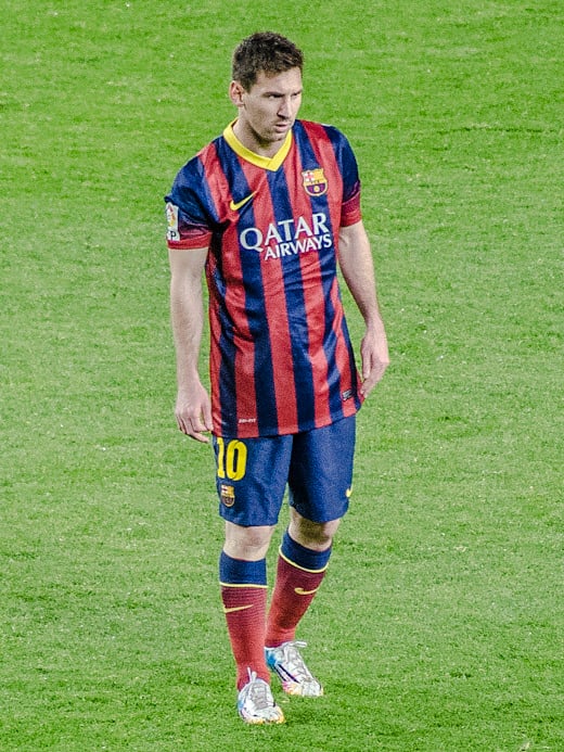 Messi during a game against Almería in March 2014
