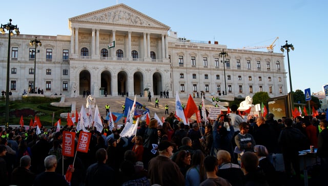 November 2011 protests against austerity measures outside the Assembly of the Republic