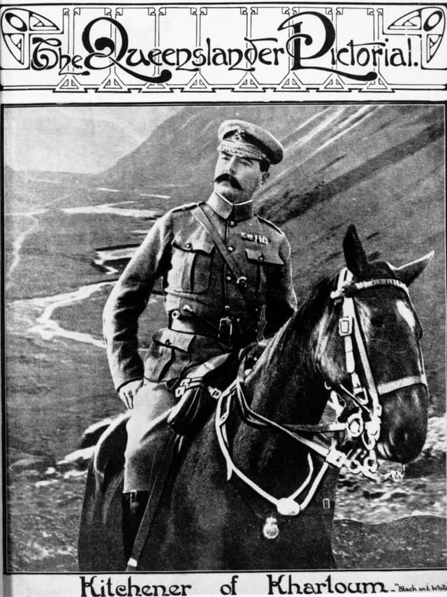Kitchener succeeded Roberts in November 1900 and launched anti-guerrilla campaigns; 1898 photograph in 1910 magazine