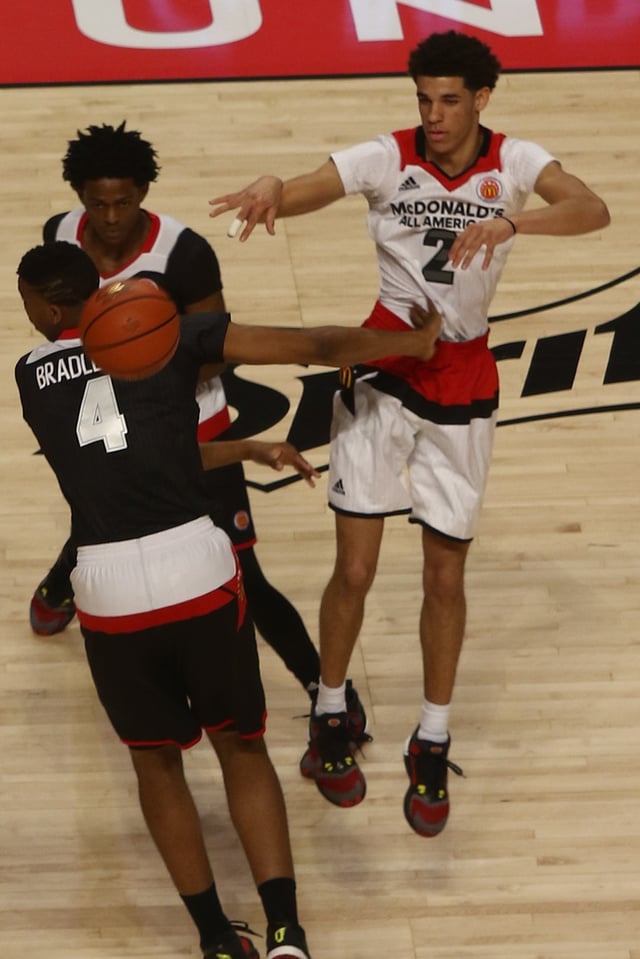 Ball making a pass at the 2016 McDonald's All-American game