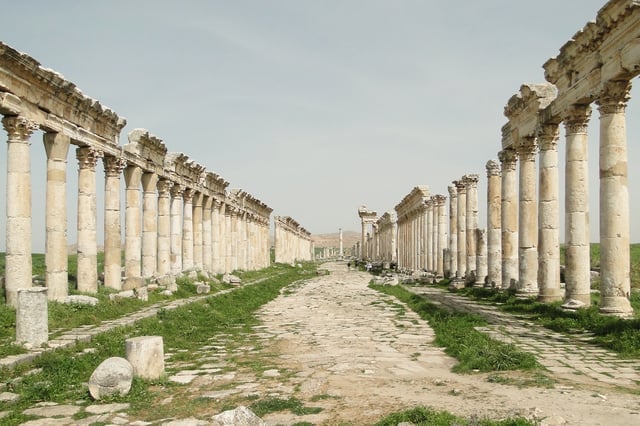 The ancient city of Apamea, an important commercial center and one of Syria's most prosperous cities in classical antiquity