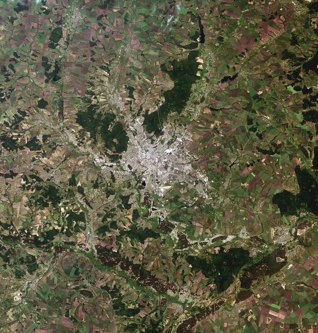 Kharkiv and vicinities, LandSat-5 satellite image, near natural colors, 2011-06-18
