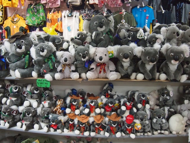 Koala souvenir soft toys are popular with tourists