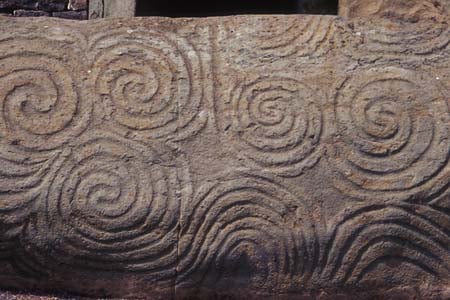 Megalithic art from Newgrange showing an early interest in curves
