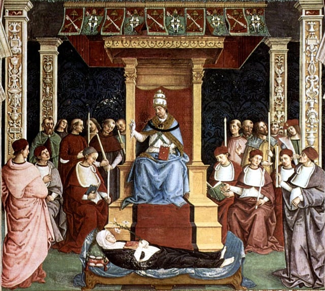 Pope Pius II canonizes Catherine of Siena