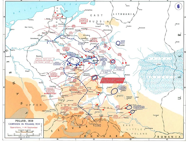 Map showing the advances made by the Germans, and the disposition of all troops from 1 to 14 September