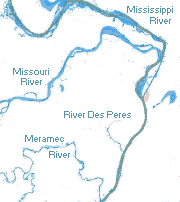 Rivers in the St. Louis area.
