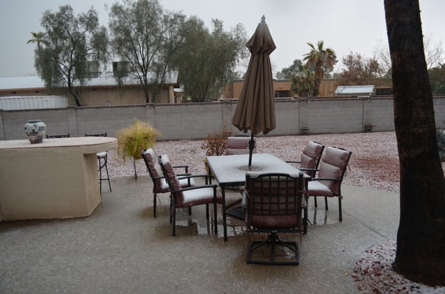 A graupel fall in February 2013