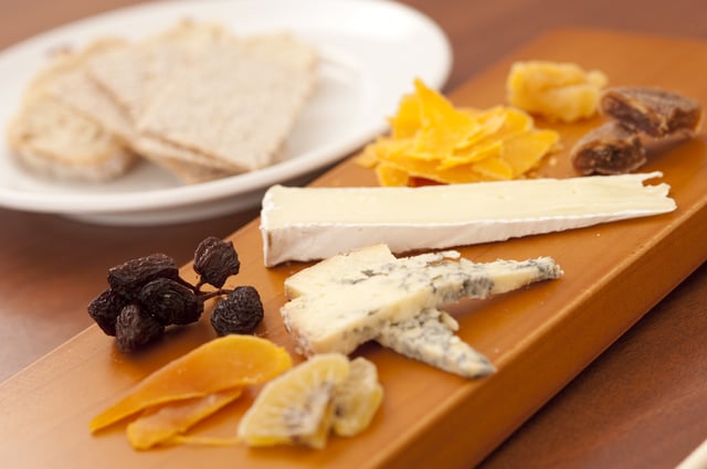 Some French cheeses with fruits