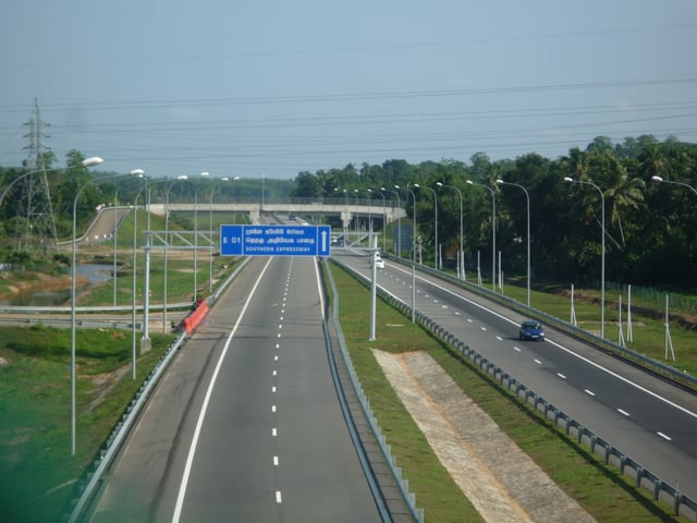 The Southern Expressway (E01) in Sri Lanka