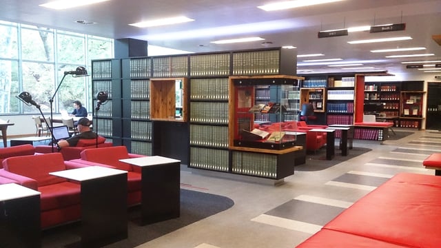 Inside the Baillieu Library in January, 2014