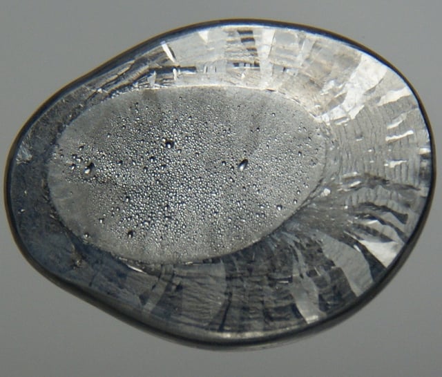 A sample of lead solidified from the molten state