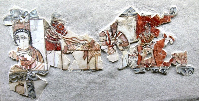 Fragment of a wall painting showing a Kindite king, 1st century CE