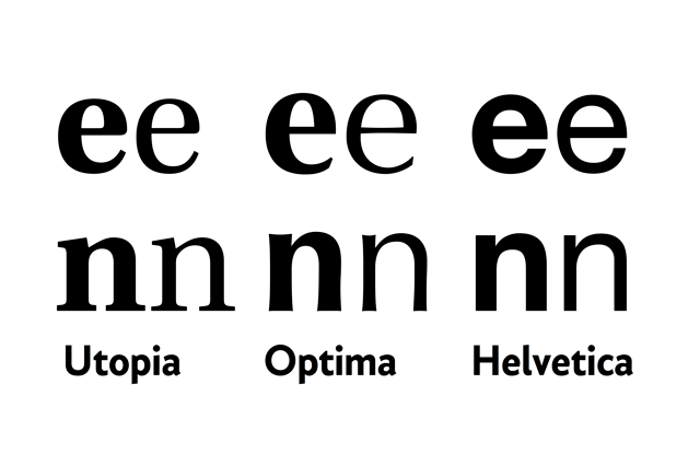 Regular and bold versions of three common fonts.