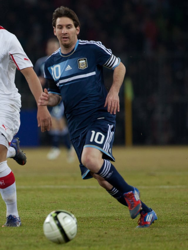 Messi scored his first international hat-trick against Switzerland in February 2012.