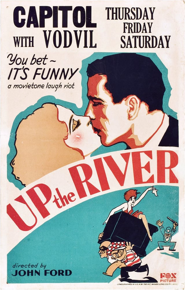 Claire Luce and Humphrey Bogart on a promotional poster for Up the River, 1930; while filming Bogart first met co-star Spencer Tracy
