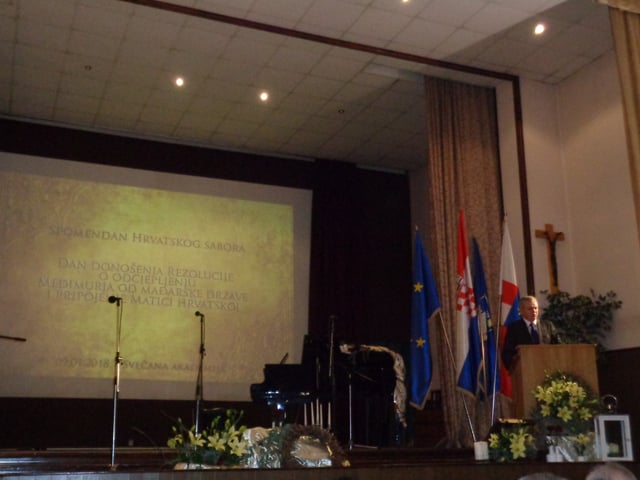 Čakovec celebration of the 99th anniversary of the 1918 liberation of Medjimurje from Hungarian administration
