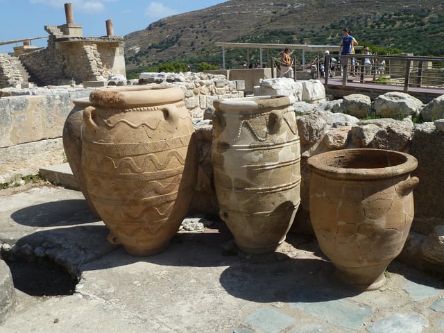 Pithoi, or storage jars, at Knossos