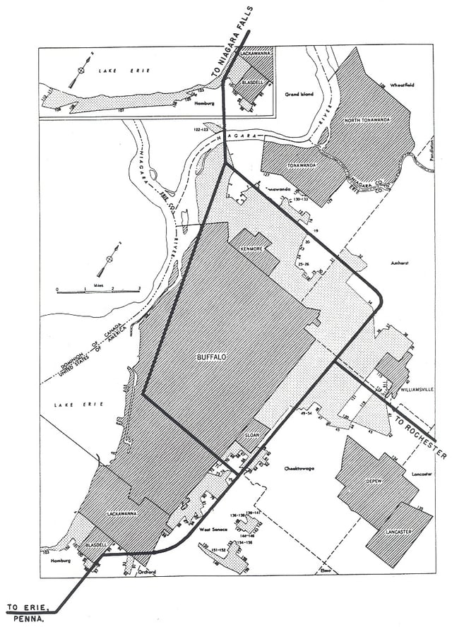 The 1955 Yellow Book planned the three major highways that would serve the Buffalo area: Interstate 190, Interstate 290, and Interstate 90.