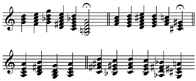 Improvised chord sequences played by Debussy for Guiraud