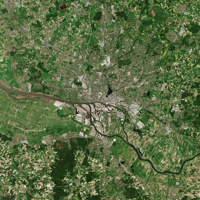 Hamburg, seen from the Sentinel-2 satellite