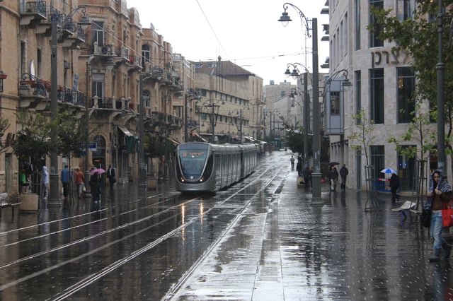 Light Rail tram on Jaffa Road