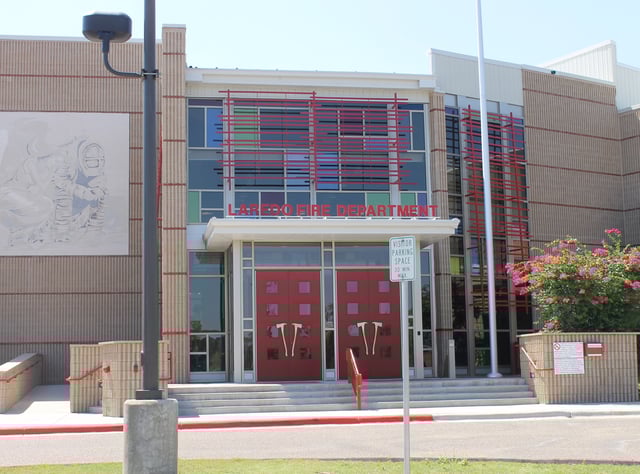Administrative headquarters of the Laredo Fire Department are on Del Mar Boulevard across from St. Patrick's Catholic Church.