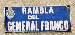 Sign in Santa Cruz de Tenerife for a street bearing Franco's name
