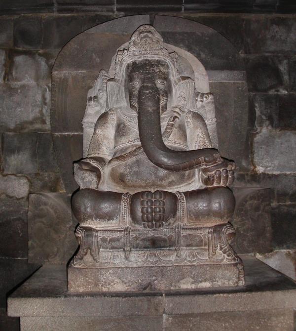 Ganesha statue in 9th century Prambanan temple, Java, Indonesia