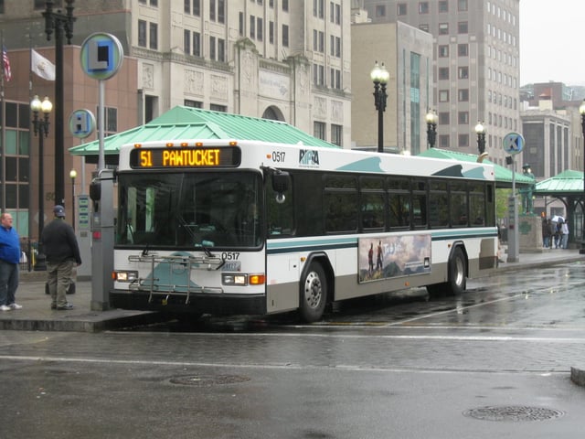 A RIPTA bus at Kennedy Plaza