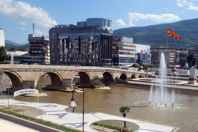 The Vardar and the Stone Bridge, symbol of the city.