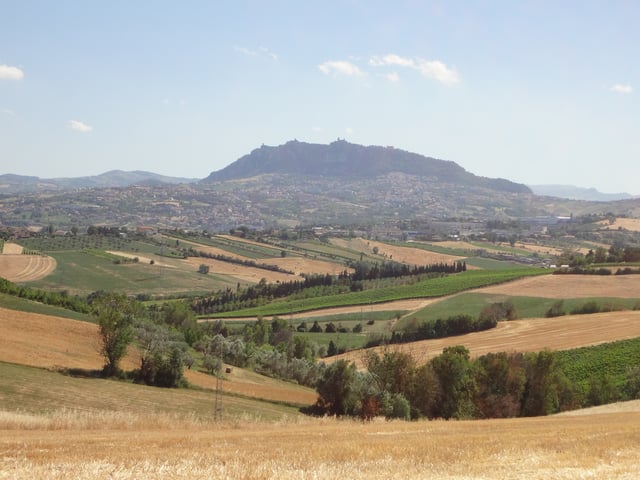 View of San Marino from the hills of Rimini
