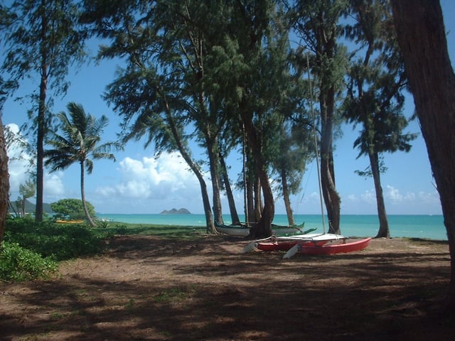Peaceful and typical scene behind the residential areas of Waimānalo