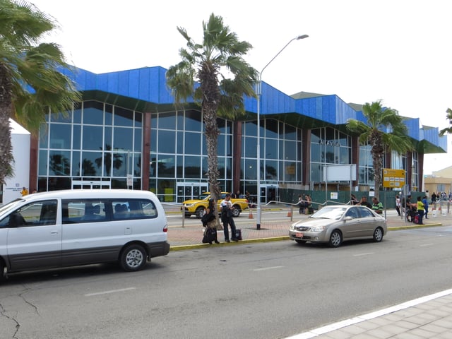The Arrivals building at Queen Beatrix International Airport