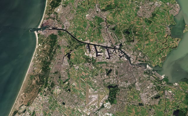 Satellite picture of Amsterdam and North Sea Canal