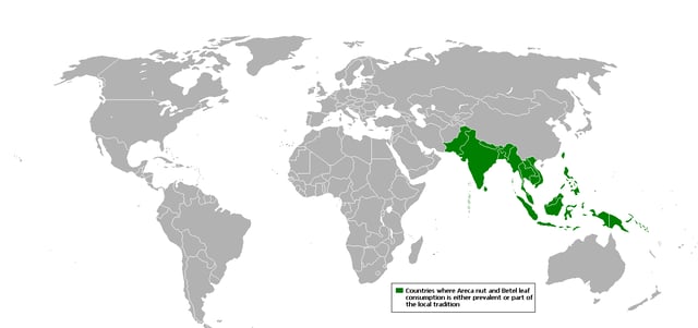 Betel leaf and areca nut consumption in the world