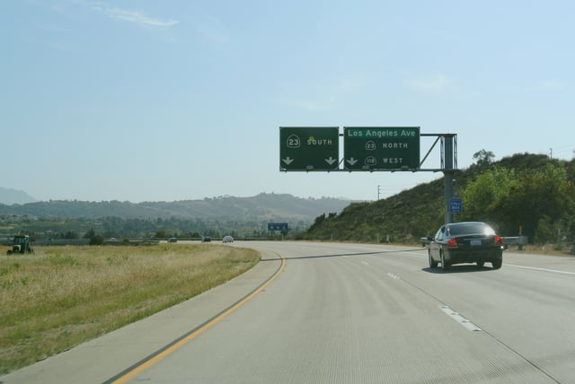 SR 118 just before the intersection with SR 23 in Moorpark