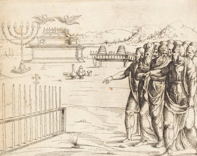 The Blossoming of Aaron's Rod, etching by Augustin Hirschvogel
