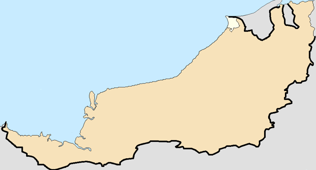 Locations of Miri and its suburbs